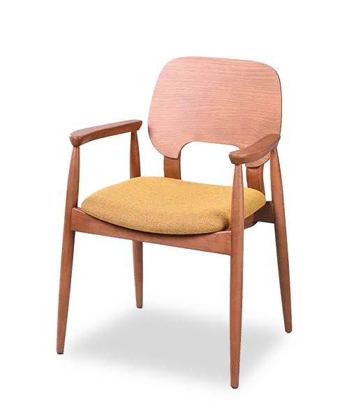صندلی نوما پشت چوب دسته دار